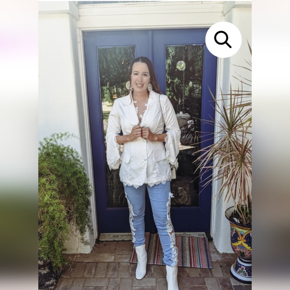 NWT WHITE ELEGANT LACE BRIDAL WEDDING JACKET DRESS SIZE: SMALL-LARGE - Picture 4 of 10